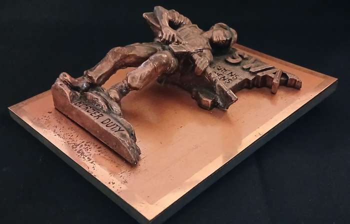 Original old SADF `SWA Border Duty / Grens Diens` coppered Plaque