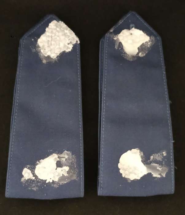 DUTC NETHERLANDS POLICE RANKS WITH BULLION WIRE AND CAP BADGE ( Note Condition )     K17