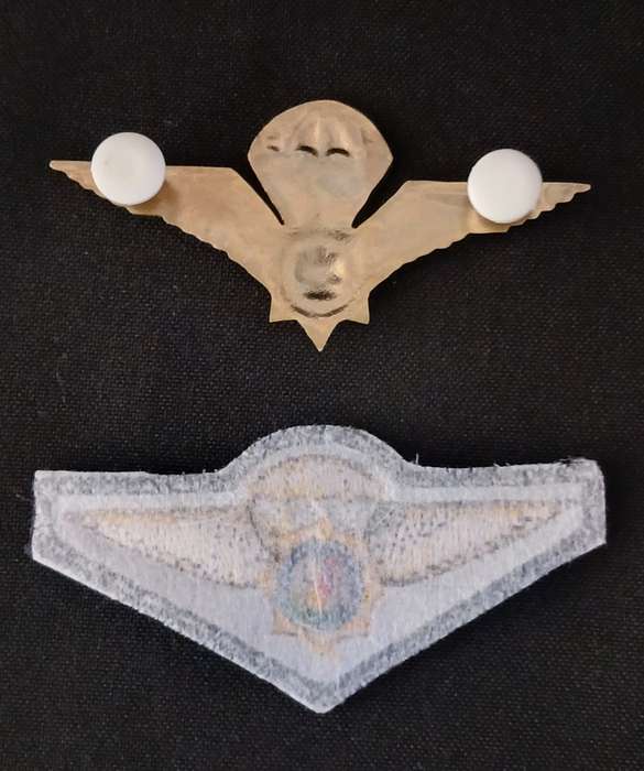 Special Task Force Cloth Wing ( Blue Field Dress ) & Metal Wing  ` OLD COAT OF ARMS `           R42