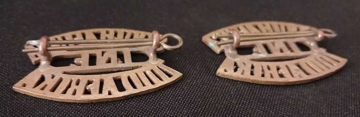 WW1   1ST SOUTH AFRICAN INFANTRY BRIGADE BRASS SHOULDER TITLE PAIR              R144