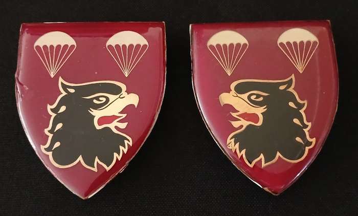 SADF 2 Parachute Battalion Shoulder Flash Set Circa.1978-1999  ( Note All Pins Repaired )    L12