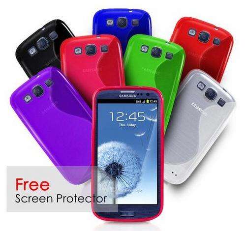 High Quality TPU S-Line Cover for Samsung Galaxy S3 i9300 Galaxy S III + Screen Protector