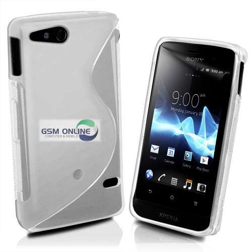 S-Line Gel Case Cover for Sony Xperia Go ST27i + Screen Protector (Smoke)