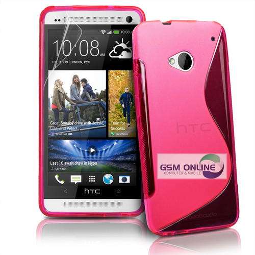 S-Line Case Cover Pouch for HTC One (Pink) + Screen Protector