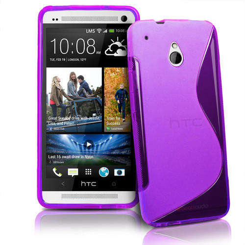 S-Line Case Cover for HTC One Mini M4 (Purple) + Screen Protector