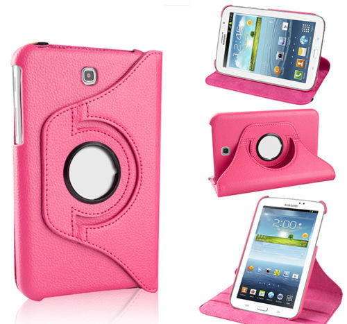 360 Degree Rotating Case For Samsung Galaxy Tab 3 7.0 P3200 Pink