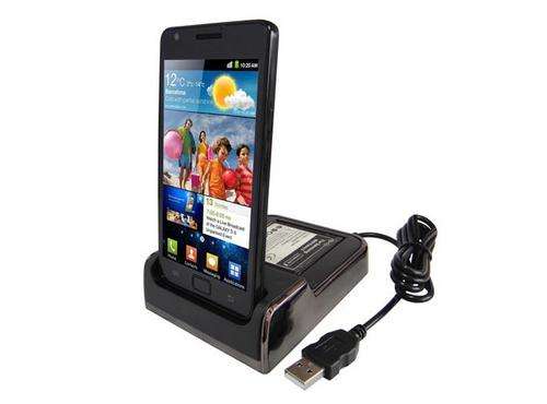 Twin USB Desktop Cradle for Samsung Galaxy S2 i9100 with 2nd Battery Slot