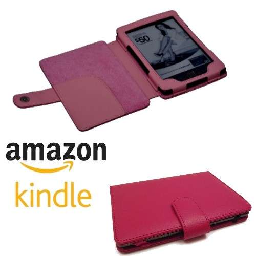 Dark Pink Flip Case Cover Pouch for Latest Kindle 4