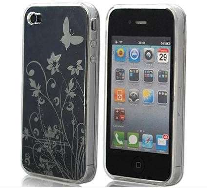 Clear Butterfly TPU Pouch for Apple iPhone 4 4S (Clear)
