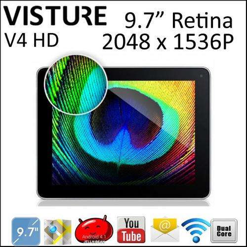**SUPER SLIM**VISTURE V4 HD 9.7 inch Android 4.1 2048 x 1536p Retina Display 1.6Ghz Dual core