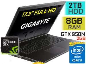 GAMING BEAST***Gigabyte P17F***GTX950 Graphics***i7 Quad core***2000GB HDD***Msata 128GB SSD***