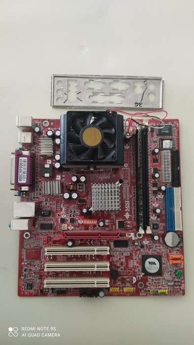 MSI KM4M Motherboard + AMD CPU + Ram + CPU Cooler ***Tested and working***
