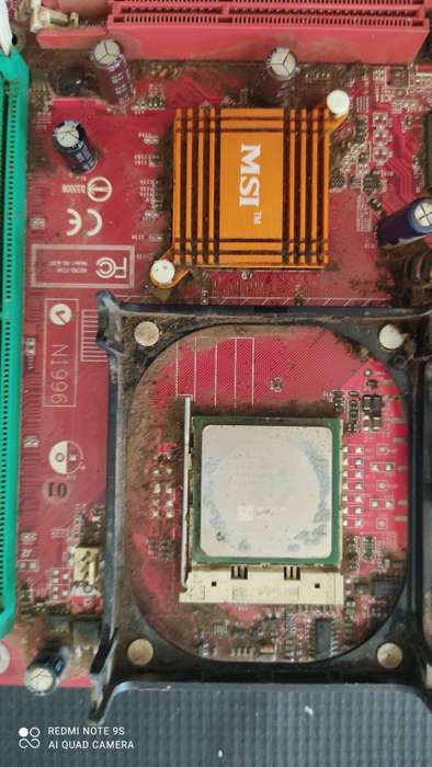 MSI LGA478  Motherboard + Intel Pentium 4 @ 2.8GHz CPU *** Untested Sold as is***Dirty** #0006