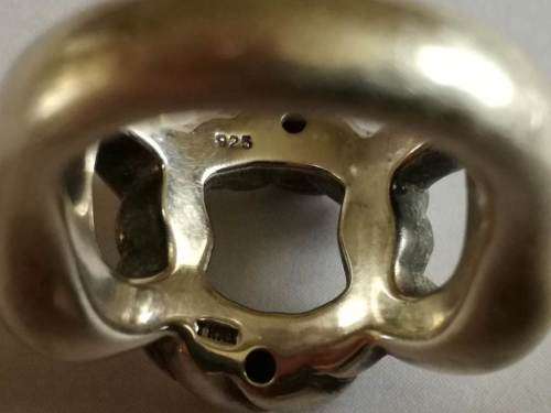 925 - Sterling silver ` 3 Rope` ring