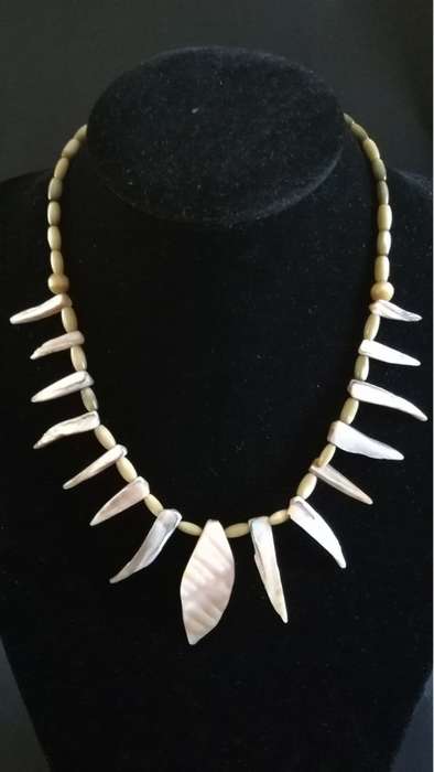 Beige and brown shell necklace