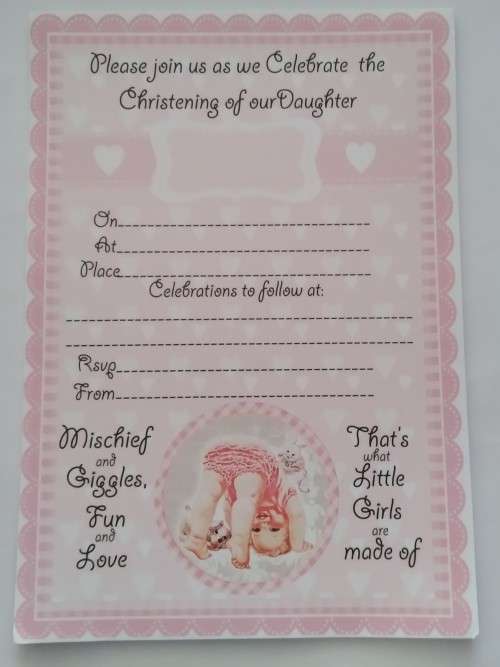 Christening  invitation -  girl