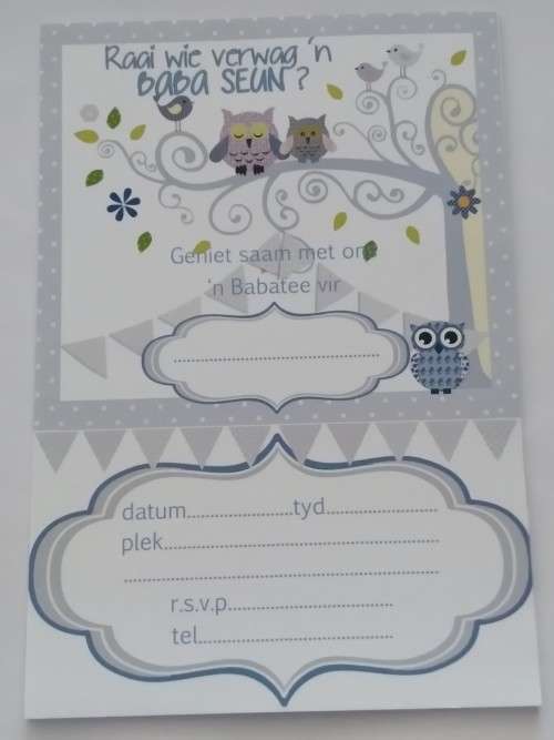 Babatee uitnodiging -  seun