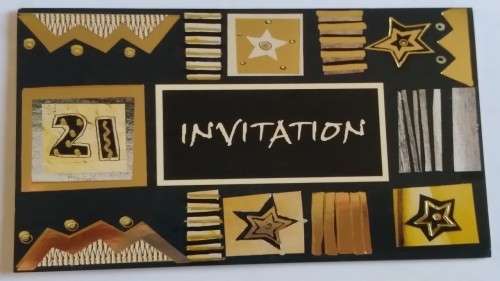 Unused - 21st invitation + envelope  14.5cm x 10cm