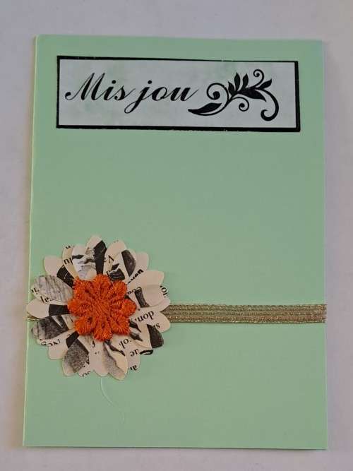 Handmade `Mis jou` kaart +  koevert