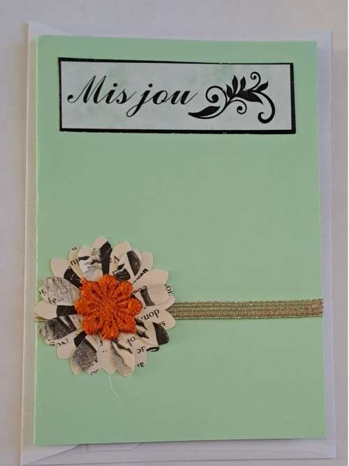Handmade `Mis jou` kaart +  koevert