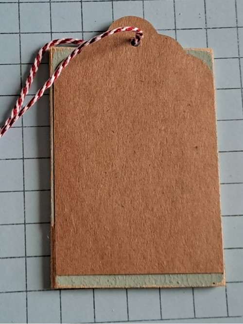 Wooden Christmas tag/decoration with message - +/- 12cm - red rope