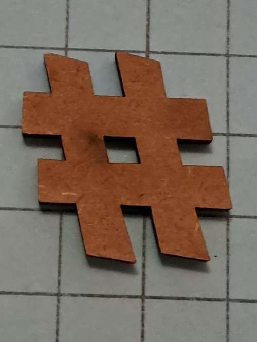 Wooden embellishments - Hashtag