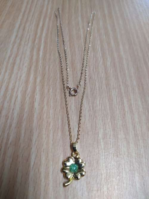 Green Aventurine 24-carat Gold Plated Patricius Clover Pendant