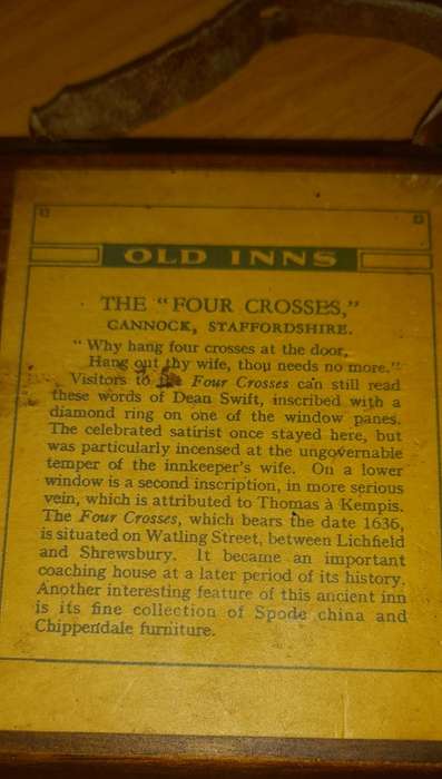 Old Inns - The Four Crosses, Cannock, Staffordshire. 1939. Artist Unknown.