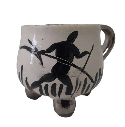 6 x Africana Ceramic Cups - Hand painted