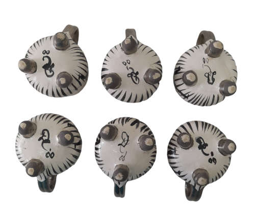 6 x Africana Ceramic Cups - Hand painted