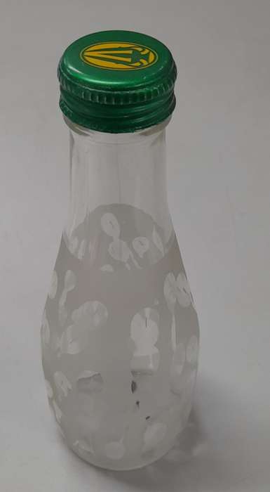 Frosted Glass Bottle Bell, Homemade