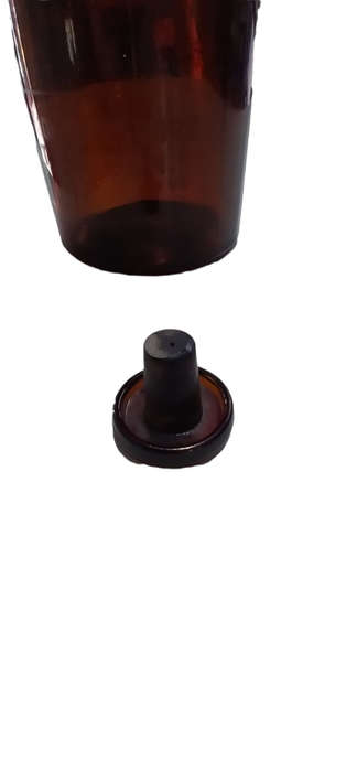 Vintage Tall Amber Glass Bottle / Apothecary Jar