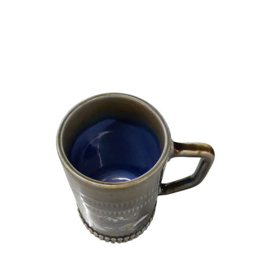 Vintage Irish Porcelain Tankard Mug -  Green Blue Country Scene