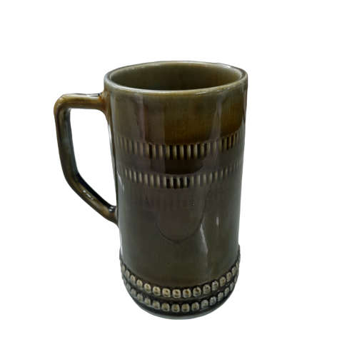 Vintage Irish Porcelain Tankard Mug -  Green Blue Country Scene