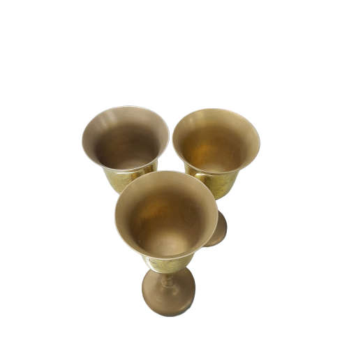 Vintage Brass Goblet x 3