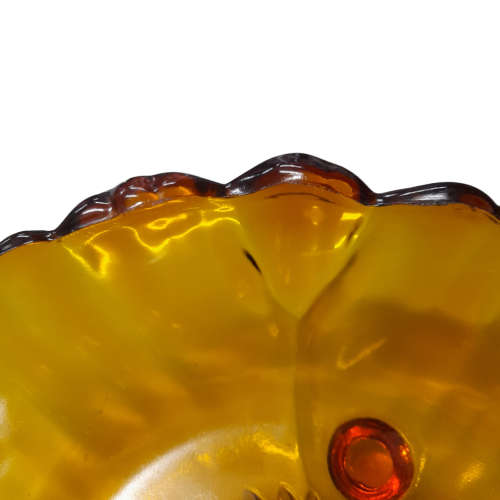 Vintage Retro Flower Shaped Footed Indiana Glass Colony Sunflower Petals Salad Bowl