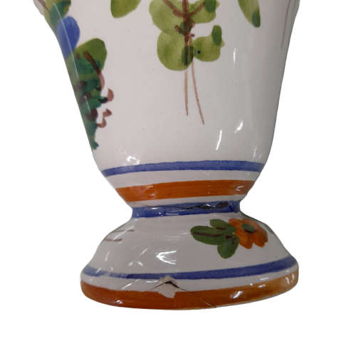 Italian For Luzardo Vintage Hand Painted Floral Vase Flower 1974 Unique Rare