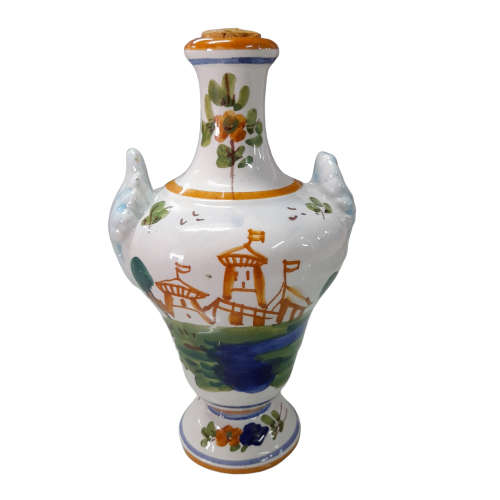 Italian For Luzardo Vintage Hand Painted Floral Vase Flower 1974 Unique Rare
