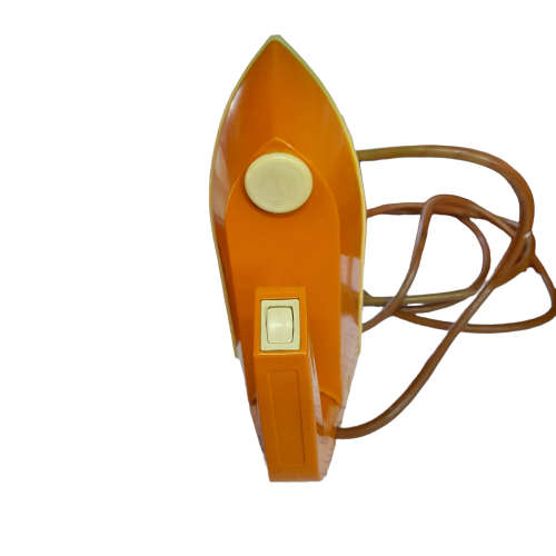 Vintage Orange Plastic Traveling Iron