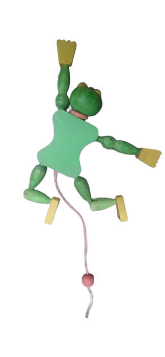 Vintage Pull String Wooden Frog - Made In Austria