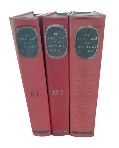 The Readers Digest Great Encyclopaedic Dictionary In Three Volumes, 1, 2, 3 Books