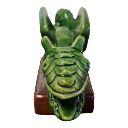 Majolica Dragon figurine  and ashtray  (The Lindwurm of Klagenfurt Dragon and Ashtray)