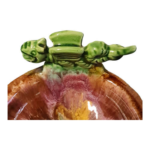 Majolica Dragon figurine  and ashtray  (The Lindwurm of Klagenfurt Dragon and Ashtray)