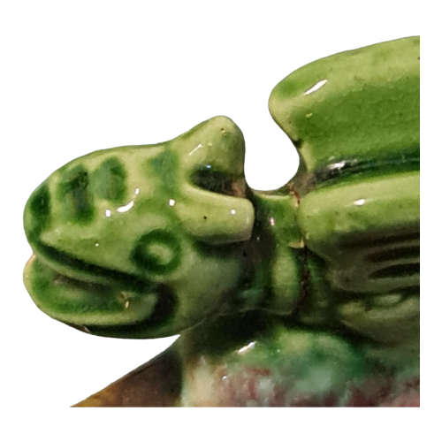 Majolica Dragon figurine  and ashtray  (The Lindwurm of Klagenfurt Dragon and Ashtray)