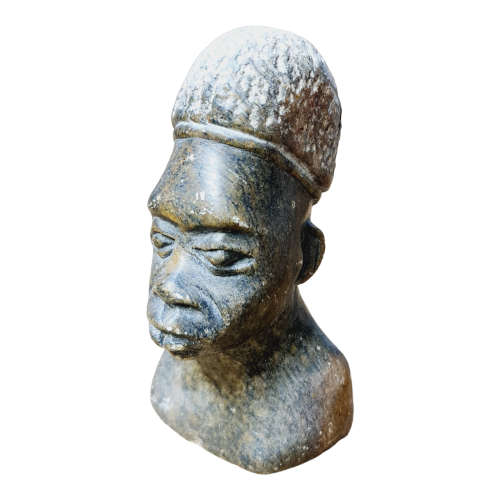 African man head - Soapstone art.