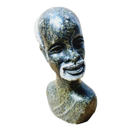 African man head - Soapstone art.