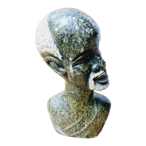 African man head - Soapstone art.