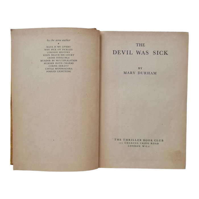 Devil was Sick by Mary Durham  Book