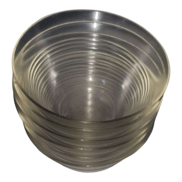 Clear Glass Custard Cups Ramekins Smooth Edge 3 Rings