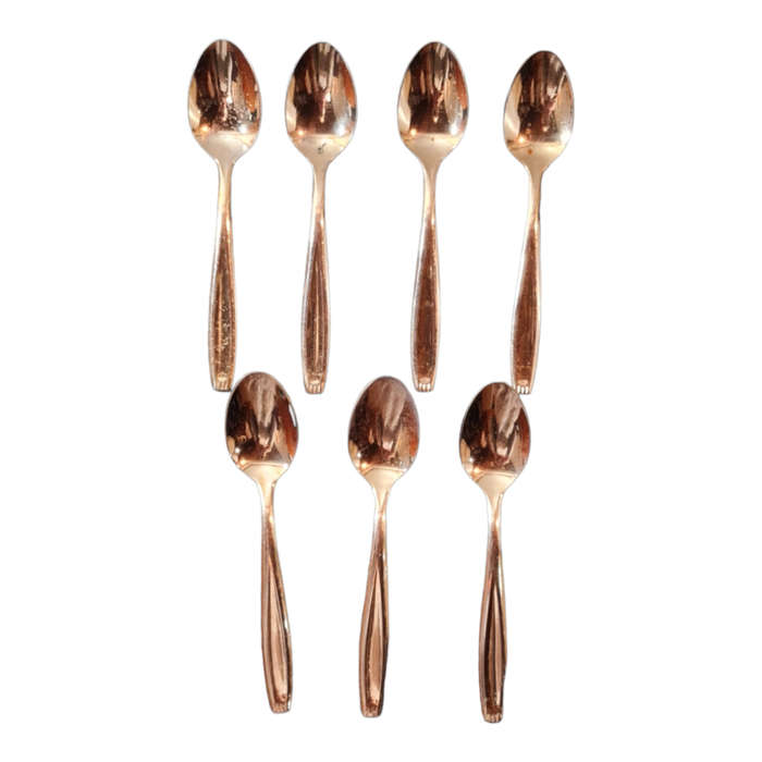 Vintage Gold-Plated Stainless Steel Teaspoon Set of 6 - Sleek Design